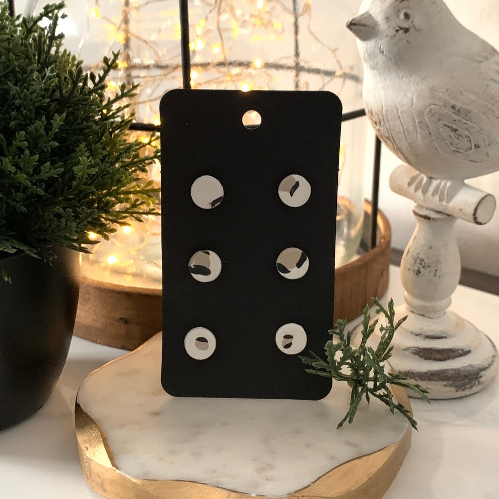 Polymer Clay- Classy White Leopard earring Studs